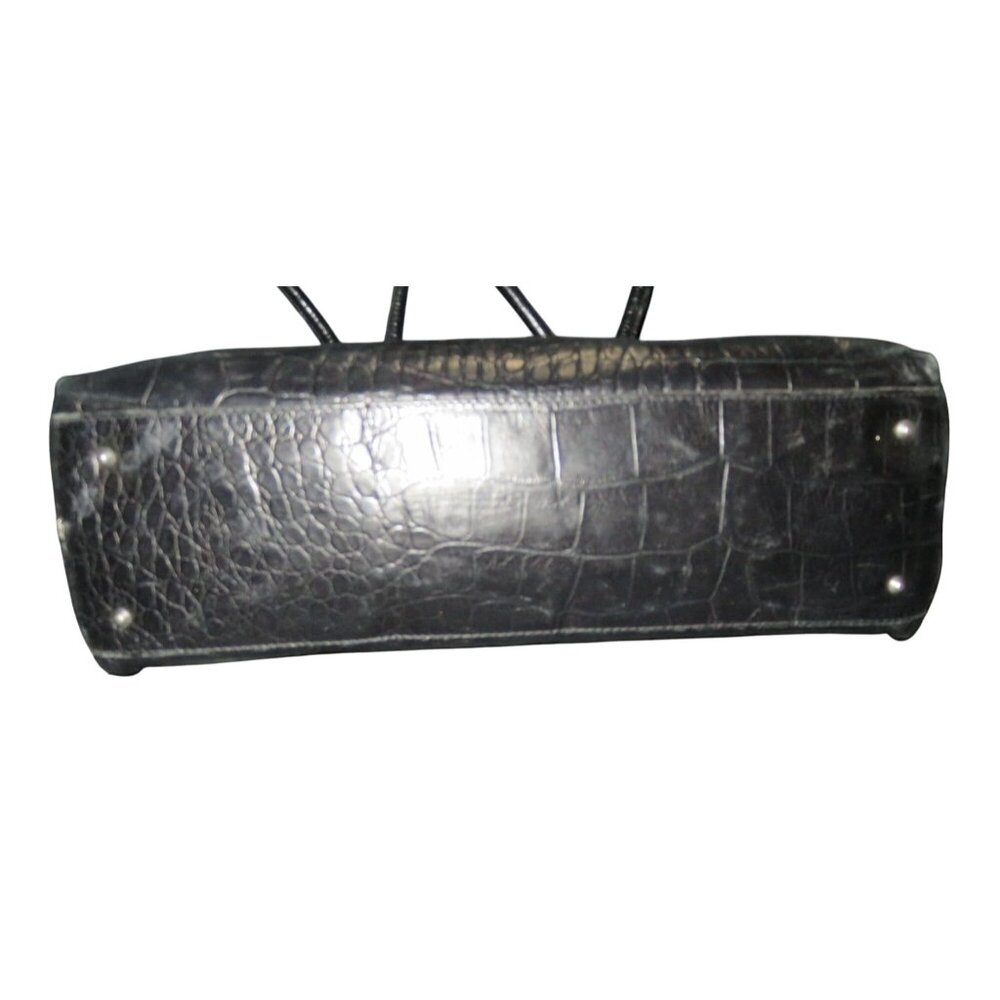 Furla Vintage black crocodile embossed Italian leather double handle bag - Picture 6 of 14